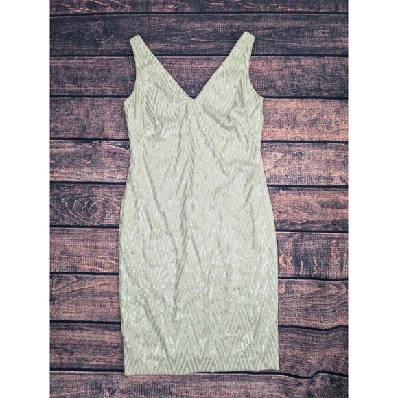 Ralph Lauren Metallic champagne gold midi evening gown size 6 - Picture 9 of 9